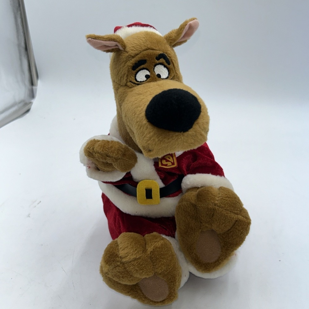 Vintage Gemmy Scooby Doo Plush Santa Animated Christmas Stuffed Dog Some Sound